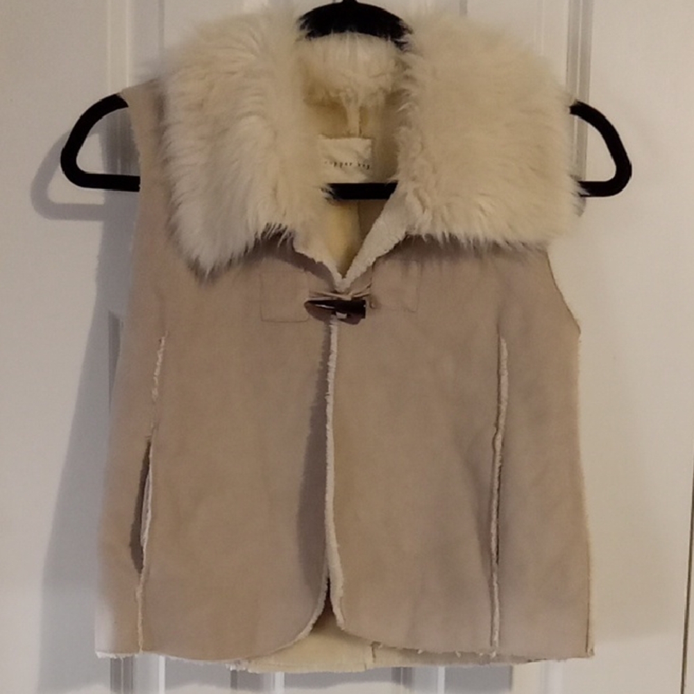 Copper Key Beige Shearling Vest